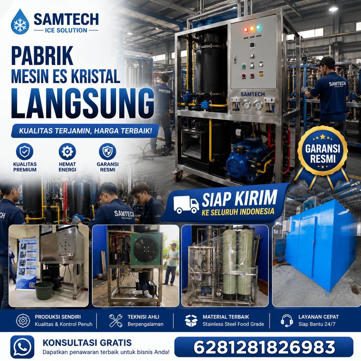 Pabrik Mesin Es Kristal Langsung – Solusi Mesin Es Berkualitas dari Produsen Resmi SAMTECH